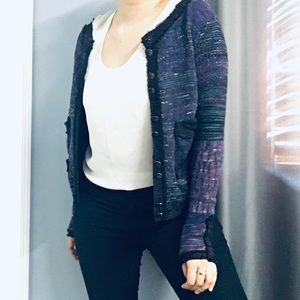 FREE PEOPLE Wool Silk Knit Patchwork Cardigan